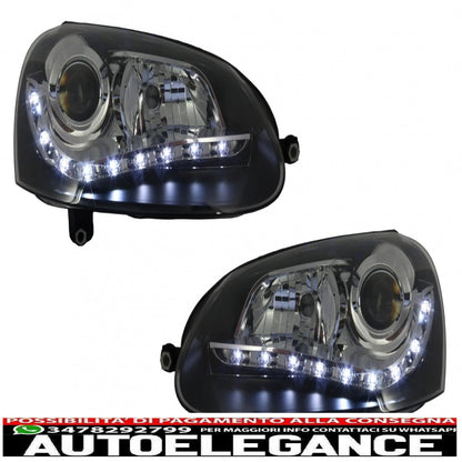 daytime running lights suitable for vw golf v 5 (2003-2009) black