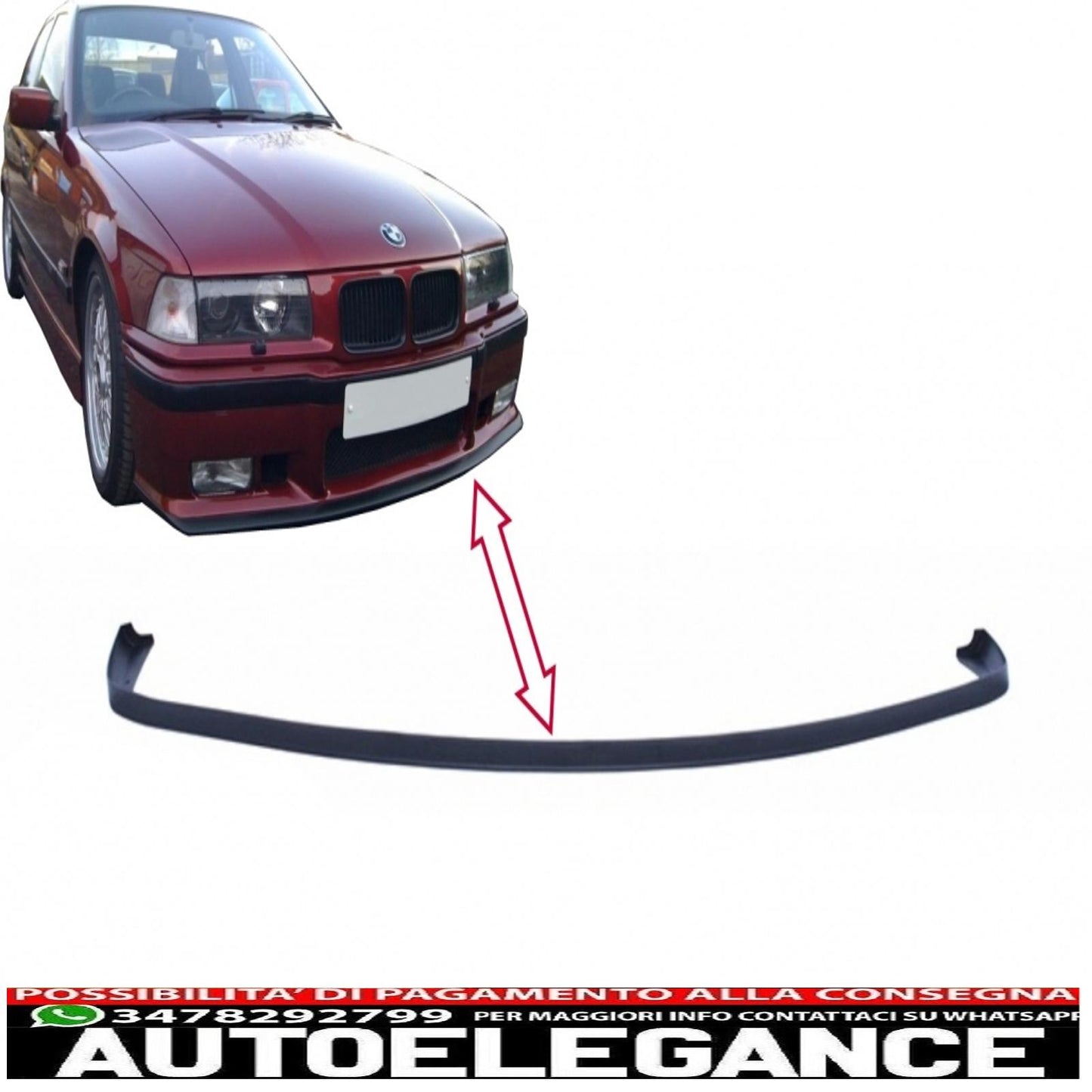 Front bumper spoiler suitable for bmw 3 series e36 (1992-1998) m3 design