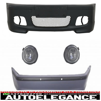 body kit suitable for bmw 3 series e46 sedan (1998-2004) bumper with pdc and fog lights m-technik design
