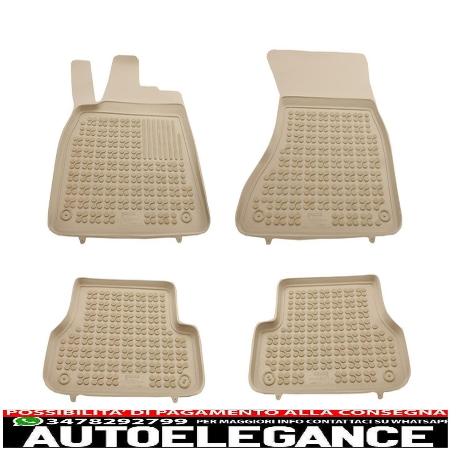 Beige rubber mat suitable for Audi A6 C7 4G Limousine (2011-2018) A7 4G Sportback (2010-2017)
