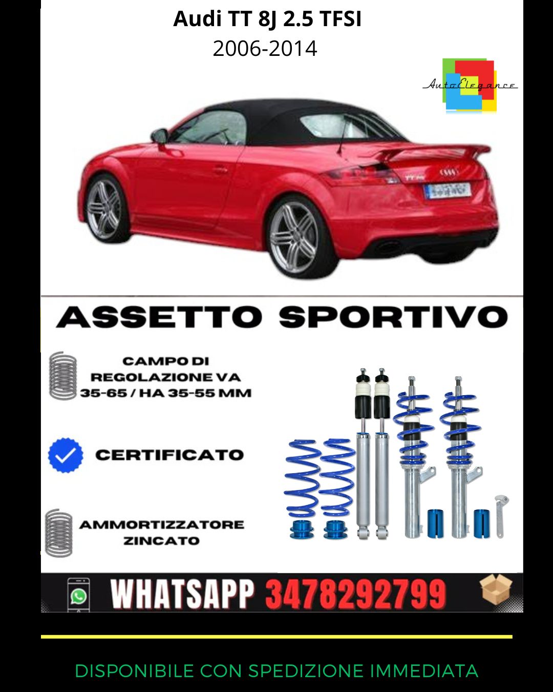 🔥Assetto sportivo ADATTO PER  Audi TT 8J 2.5 TFSI  2006-2014🔥