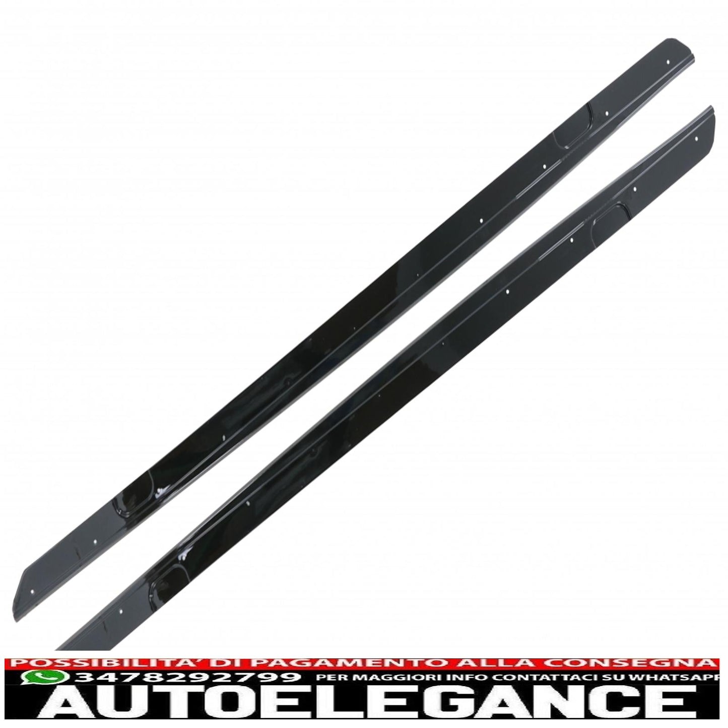 Side Skirts Lip Extensions Additional Fits For BMW 2 Series F22 F23 Coupe Convertible (2014 Onwards) M-Performance Look Piano Black