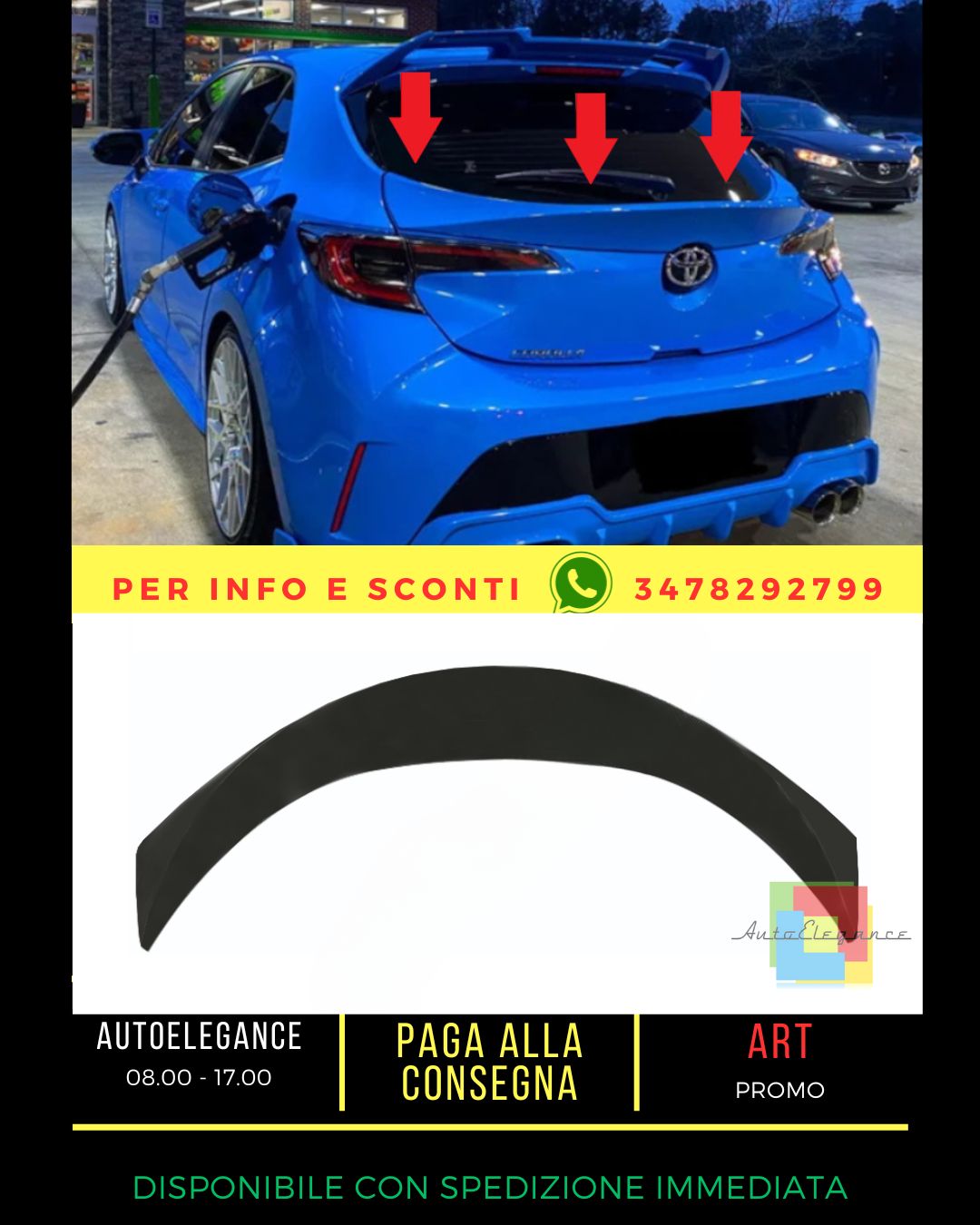 🔥SPOILER ADATTO PER Toyota Corolla 2018+🔥