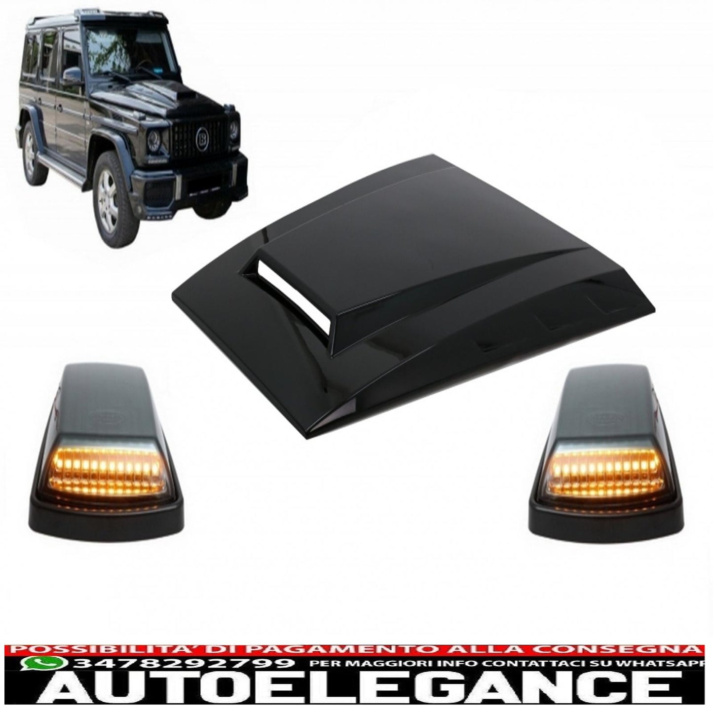 bonnet air intake bonnet air intake with dynamic sequential led direction lights suitable for mercedes g class w463 (1989-2017) c197 obsidian black abs