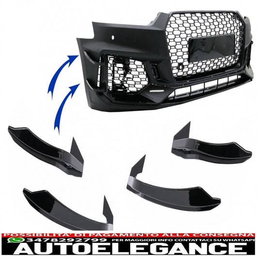 Alette paraurti anteriori adatte per audi a5 f5 (2017-2019) per quattro rs5 design pianoforte nero AUTOELEGANCERICAMBI