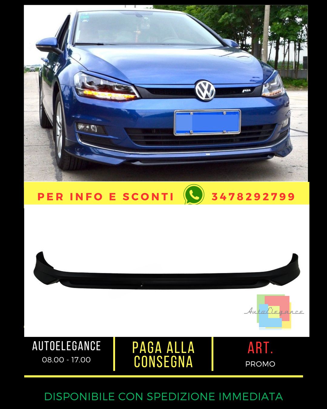 🔥SPLITTER ADATTO PER VW GOLF 7 2012-2020🔥