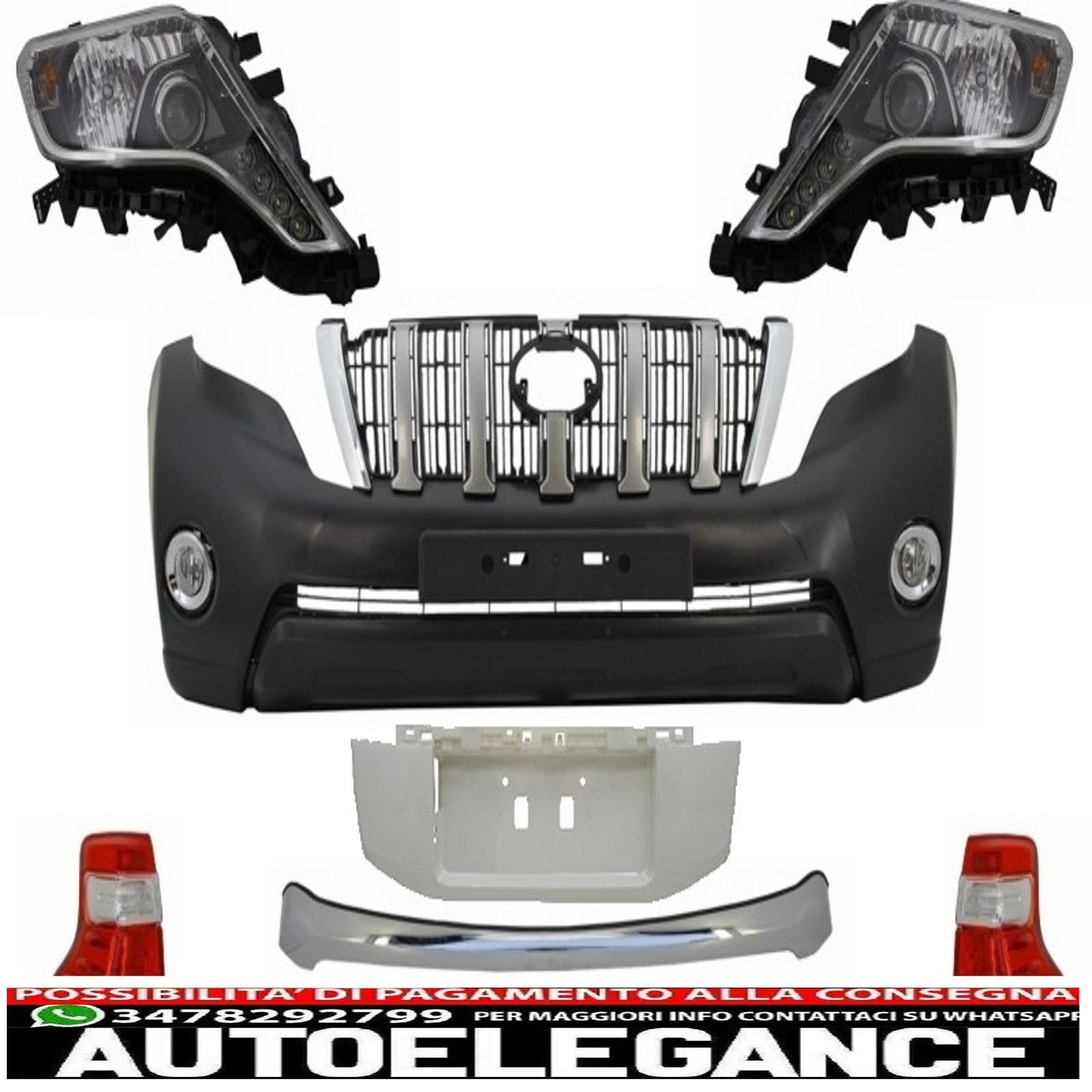 Complete body kit conversion restyling from 2009+ to 2014+ suitable for toyota land cruiser prado f j150