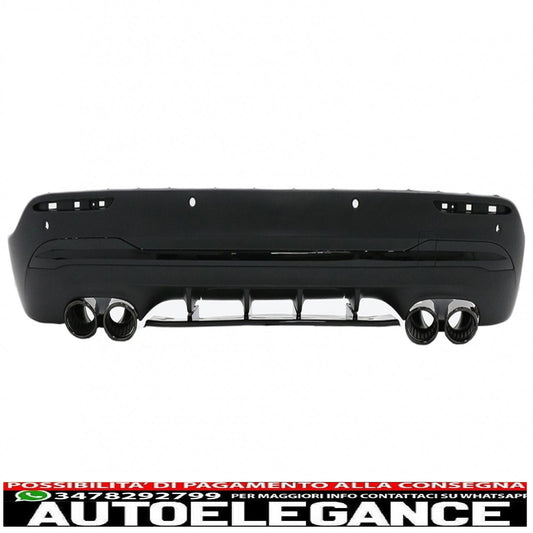 Rear Diffuser and Black Exhaust Tips Suitable for Mercedes Gla Suv H247 Sport Line (2020-) Aero 45s Design Night Package 