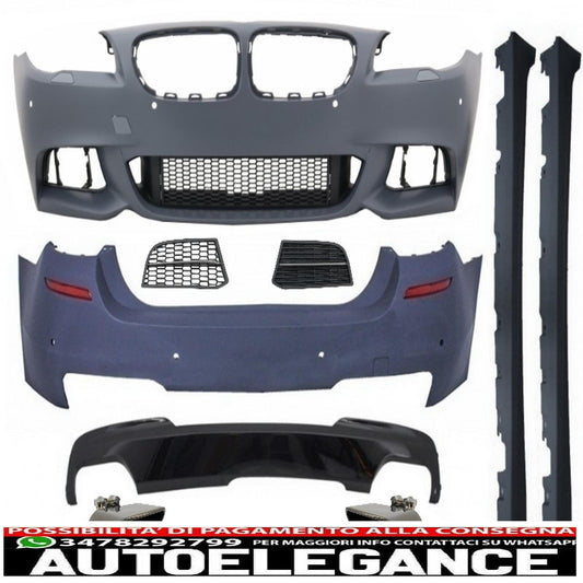 complete body kit suitable for bmw 5 series f10 (2010-2017) m-technik 550i design brilliant black edition 
