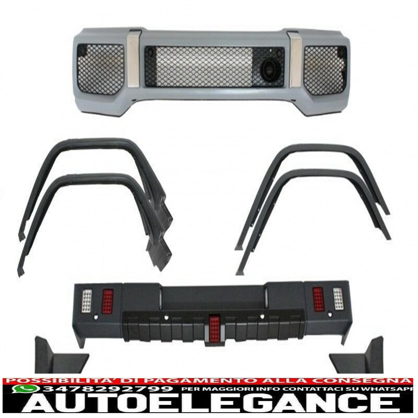 body kit suitable for mercedes g-class w463 (1989-2018) g63 g65 design with wheel arches fenders 