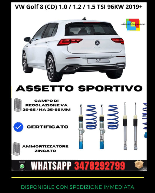 🔥Assetto sportivo per VW Golf 8 1.0 / 1.2 / 1.5 TSI 96KW/ 1.5 TGI 2019+🔥