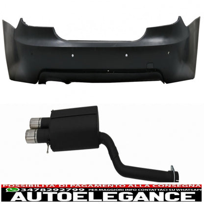 Rear bumper with double sports silencer suitable for bmw 5 series e60 (2003-2007) m-technik design 