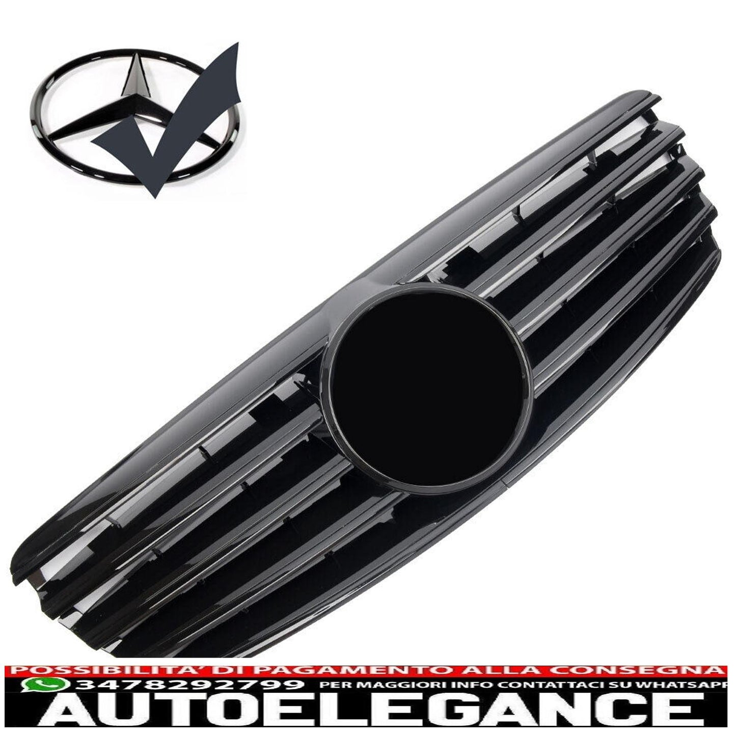 griglia sport griglia radiatore adatto per mercedes w211 s211 e 2002-2006 nero lucido-mostra il titolo originaletesto originalegrill sport kühlergrill passt für mercedes w211 s211 e 2002-2006 glanz schwarz