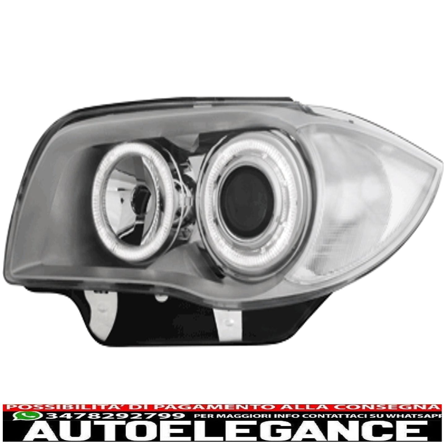 headlights suitable for bmw 1er e87 04-07_2 halo_chrome rims 