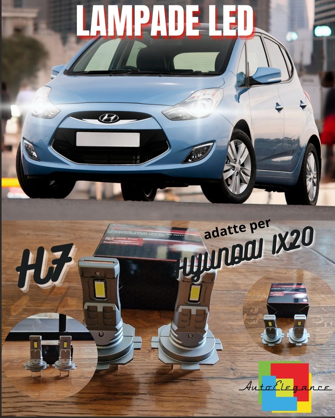 H7 LED KIT FOR HYUNDAI IX20 6000K 6000 LUMEN CANBUS LOW BEAM 
