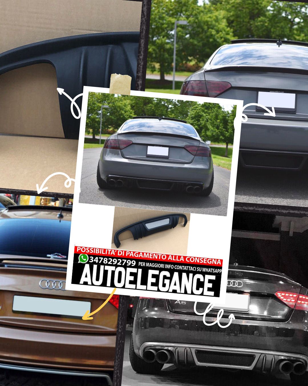 DIFFUSORE COMPATIBILE PER AUDI A5 COUPE CABRIO 2007-2011