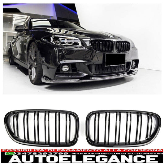 Adattato per BMW serie 5 F10 F11 griglia radiatore doppia barra lucida nero-mostra il titolo originaletesto originalefits BMW serie 5 f10 f11 griglia radiatore doppia barra nero lucido AUTOELEGANCERICAMBI