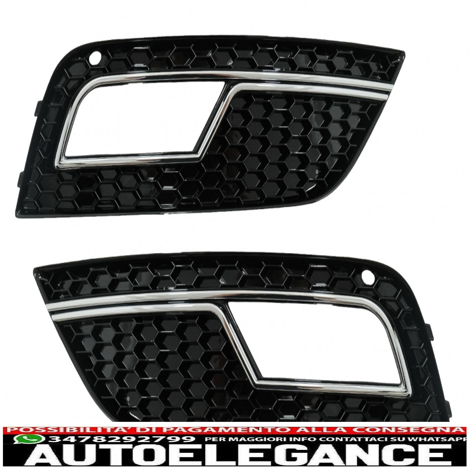 Copri fendinebbia adatti per audi a4 b8 facelift (2012-2015) rs4 design nero cromato AUTOELEGANCERICAMBI