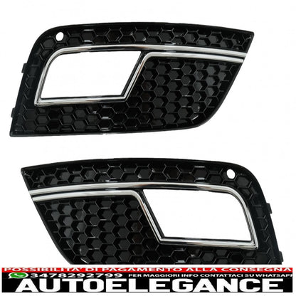 Copri fendinebbia adatti per audi a4 b8 facelift (2012-2015) rs4 design nero cromato AUTOELEGANCERICAMBI
