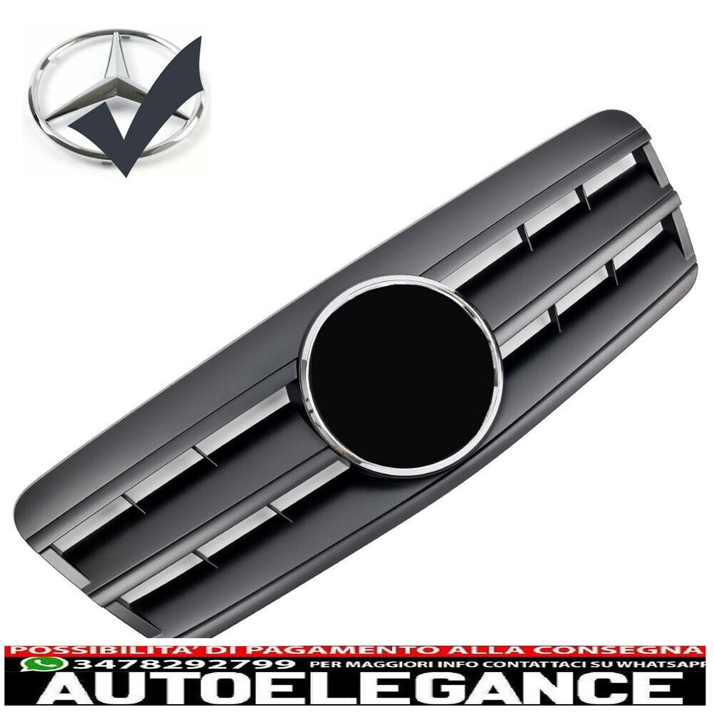 griglia sportiva griglia radiatore adatta per mercedes c208 a208 clk nero opaco-mostra il titolo originaletesto originalegrill sport kühlergrill passt für mercedes c208 a208 clk matt schwarz
