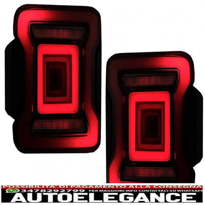 fanali posteriori full led adatti per jeep wrangler iv jl/jlu (2018-up) rossi con accensione dinamica e luci di svolta sequenziali