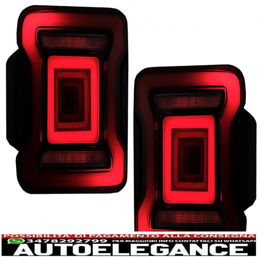 fanali posteriori full led adatti per jeep wrangler iv jl/jlu (2018-up) rossi con accensione dinamica e luci di svolta sequenziali
