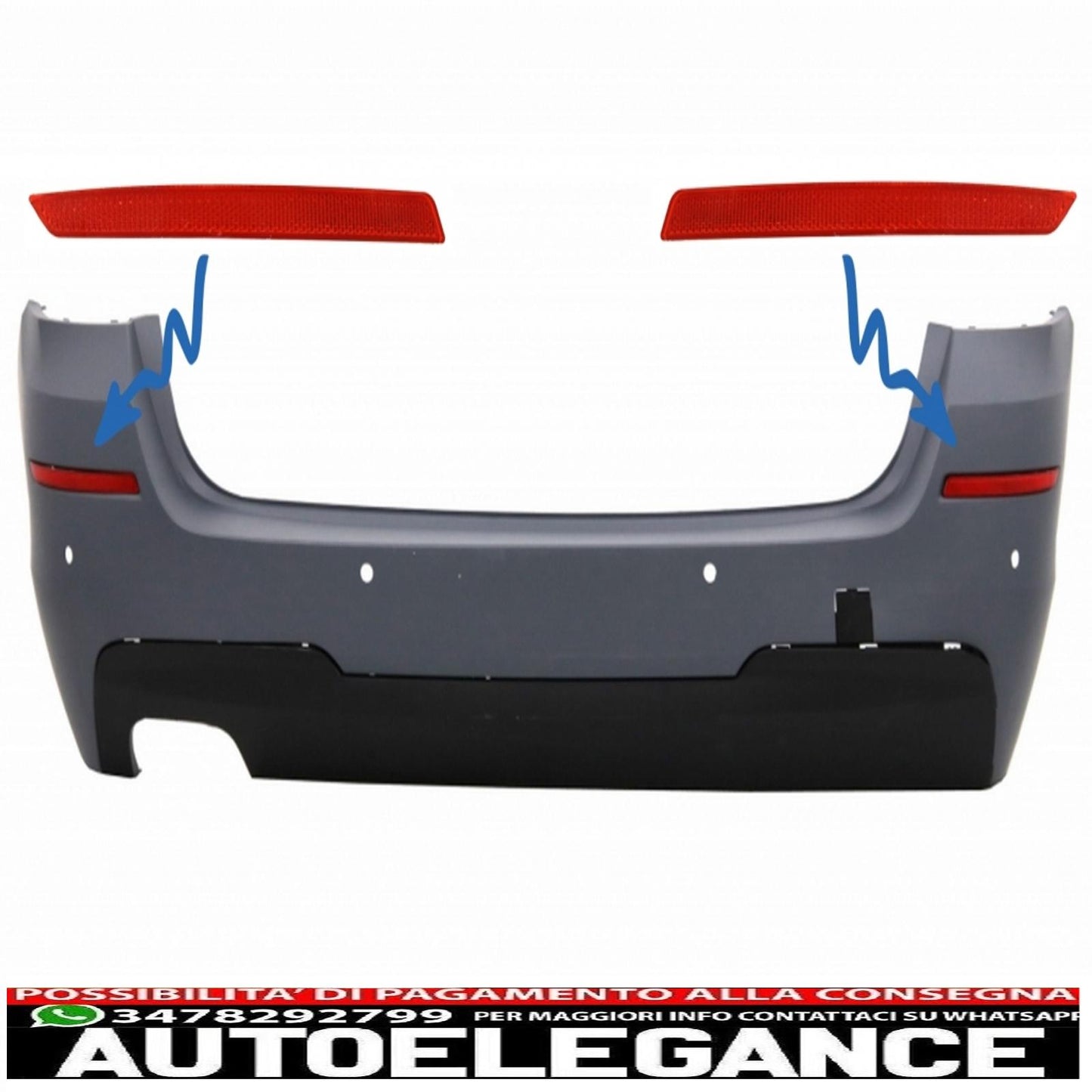 Catarifrangente paraurti posteriore adatto per BMW Serie 5 F11 (2011-up) design m-technik AUTOELEGANCERICAMBI