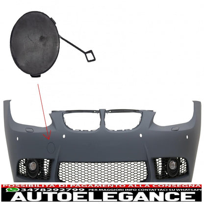 Copri gancio traino paraurti anteriore adatto per bmw serie 3 e90 e91 (2004-2011) e92 e93 m3 (2006-2009) m3 design AUTOELEGANCERICAMBI
