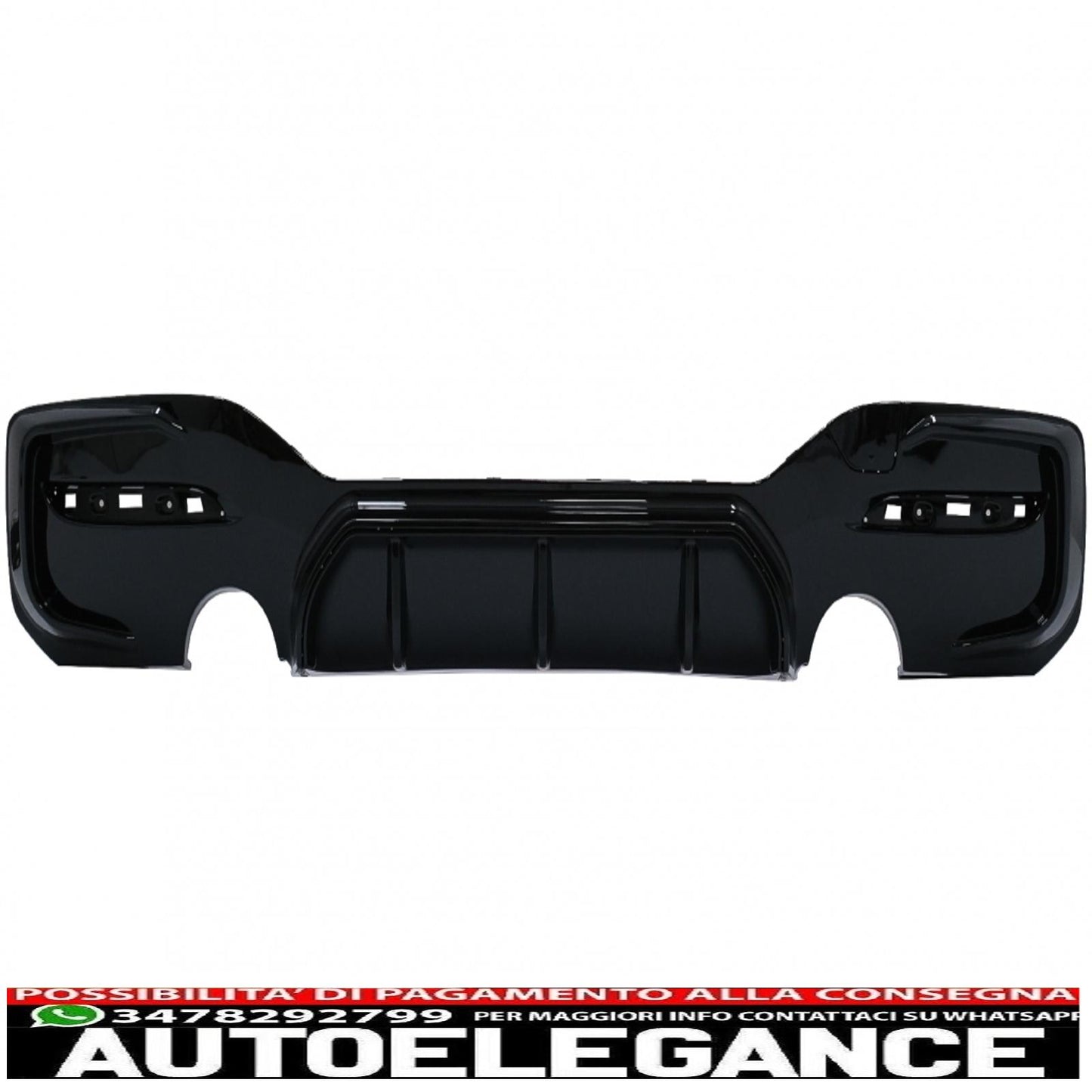 spoiler paraurti posteriore mantovana diffusore doppia uscita singola adatto per bmw serie 1 f20 f21 lci (2015-2019) nero pianoforte