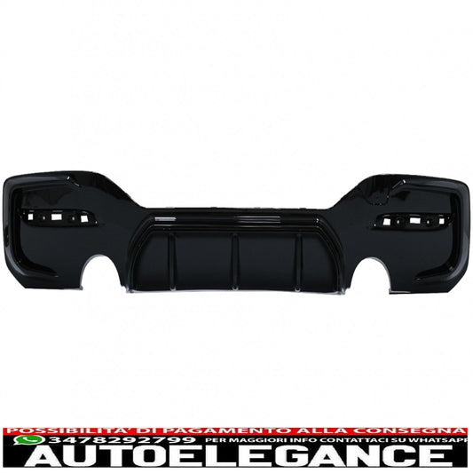 spoiler paraurti posteriore mantovana diffusore doppia uscita singola adatto per bmw serie 1 f20 f21 lci (2015-2019) nero pianoforte