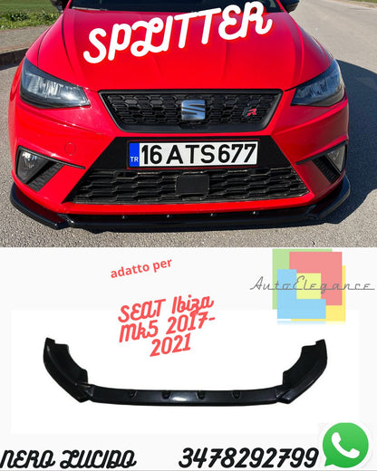 Splitter Anteriore SEAT Ibiza Mk5 2017-2021 Con ABE TÜV