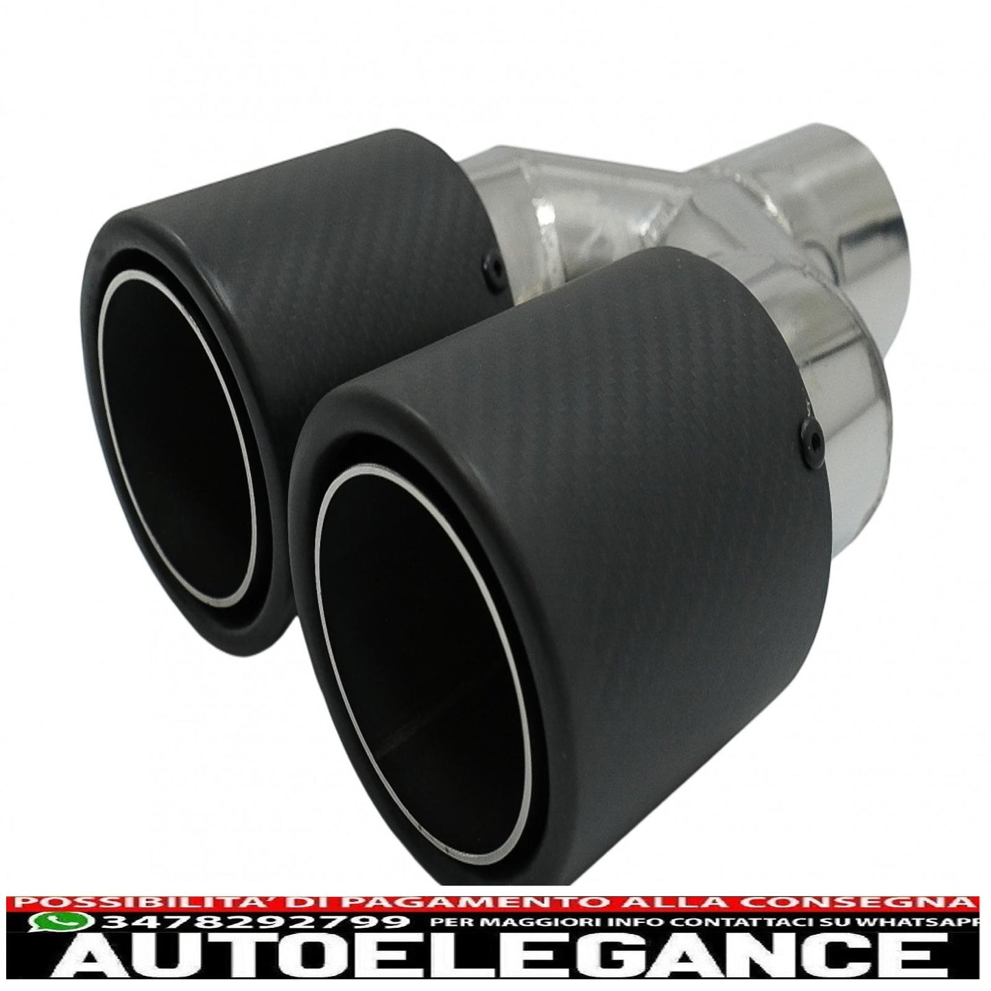 Universal exhaust tip matt carbon fiber tip 5.8cm inlet left side