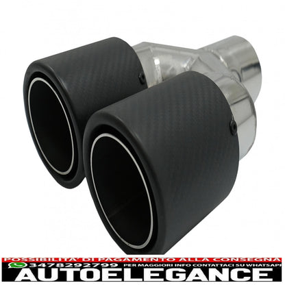 Universal exhaust tip matt carbon fiber tip 5.8cm inlet left side