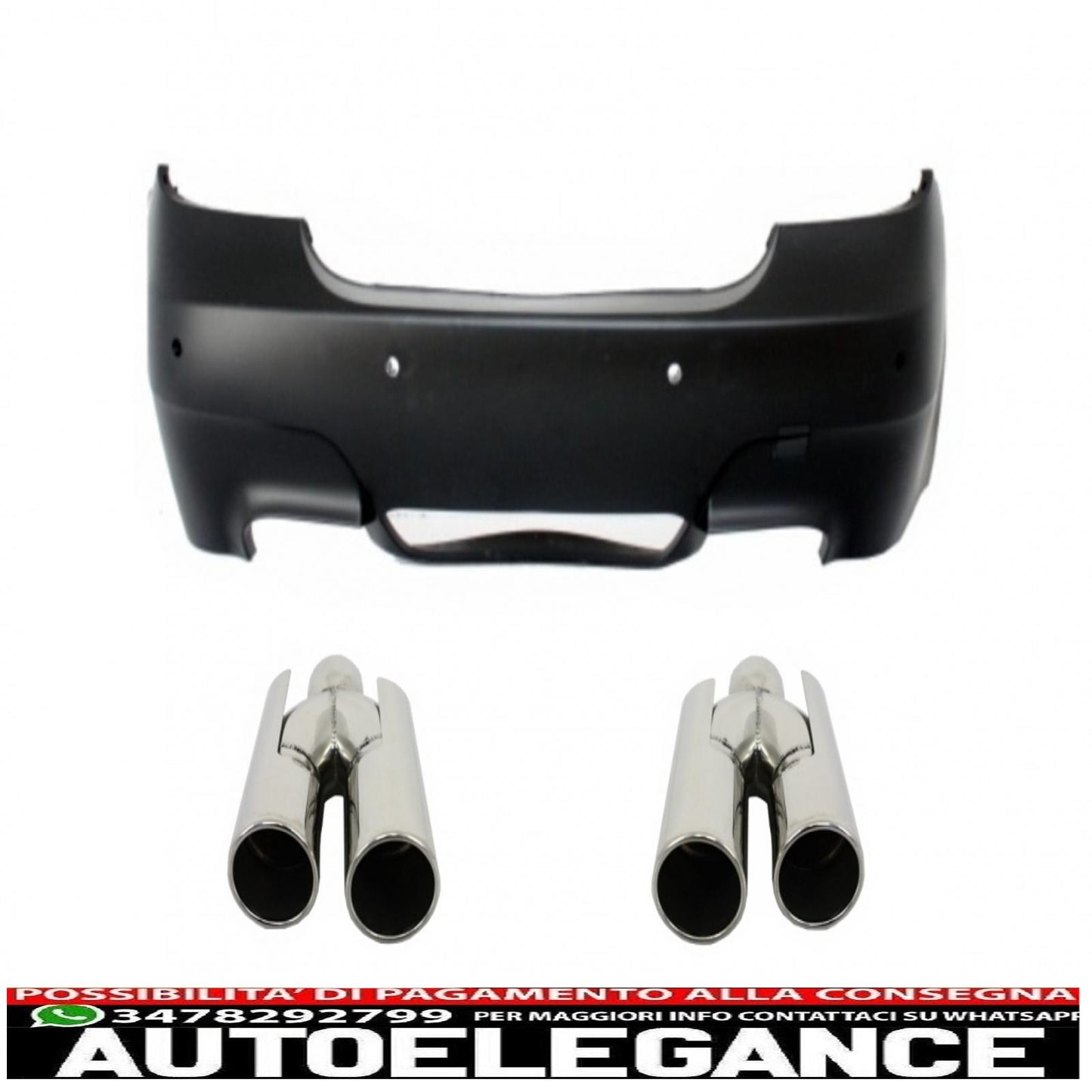 Rear bumper suitable for bmw 5 series e60 (2003-2007) m5 design pdc with exhaust tips 