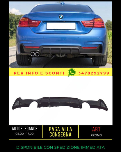 GLOSS BLACK DIFFUSER FOR BMW 4 F32 F33 F36 2013-2020 Coupe Cabrio Gran Coupe