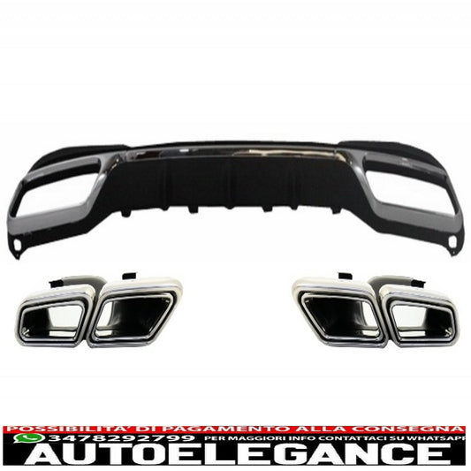 diffusore posteriore con terminali di scarico adatto per mercedes classe e w212 s212 facelift (2013-2016) solo paraurti pacchetto sportivo