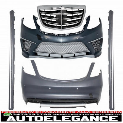 complete body kit with exhaust tips suitable for mercedes w222 s-class (2013-06.2017) s65 design lwb