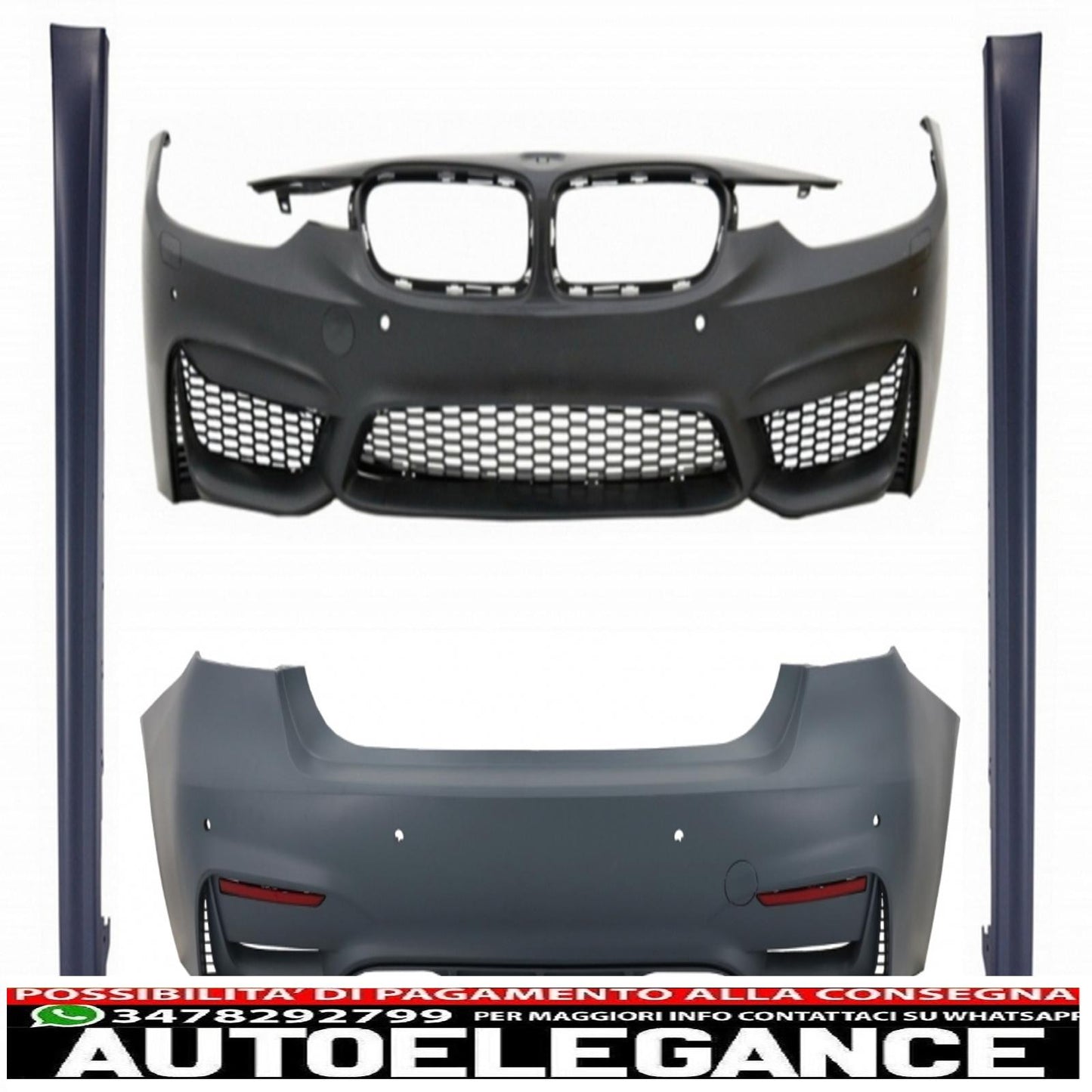 kit carrozzeria adatto per bmw serie 3 f30 (2011-2015) f30 lci (2016-up) con minigonne laterali m3 design sportivo