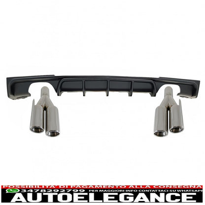 paraurti posteriore spoiler mantovana diffusore doppia uscita terminali di scarico adatti per bmw serie 3 f30 f31 (2011-2019) limousine touring m design