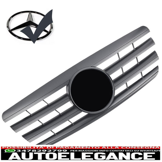 Sports radiator grille for Mercedes W210 S210 99-02 matt black