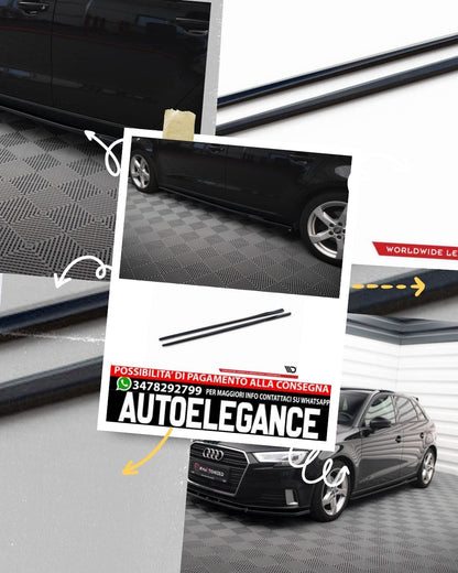 MINIGONNE LATERALI ADATTE COMPATIBILI PER AUDI A3 SPORTBACK 8V FACELIFT