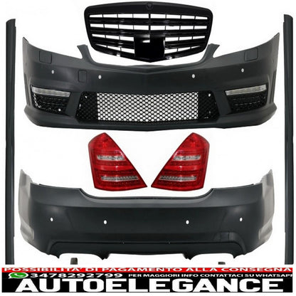 complete body kit suitable for mercedes-benz s-class w221 2005-2009 (lwb) a-design rear lights exhaust tips 