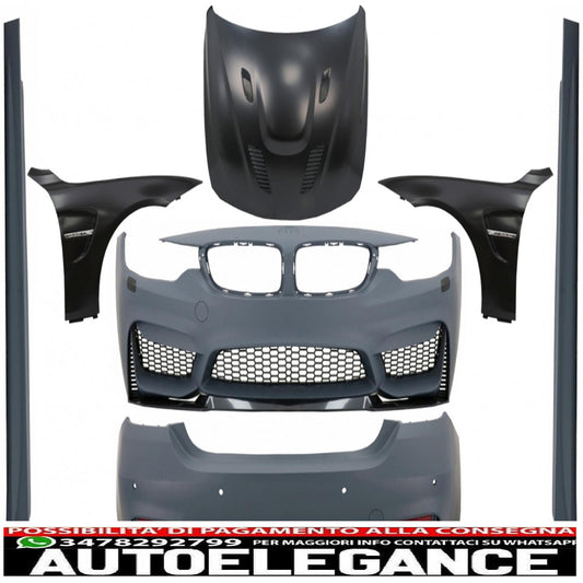 kit carrozzeria completo adatto per bmw serie 4 f32 f33 (2013-02.2017) design m4 con cofano motore e parafanghi anteriori