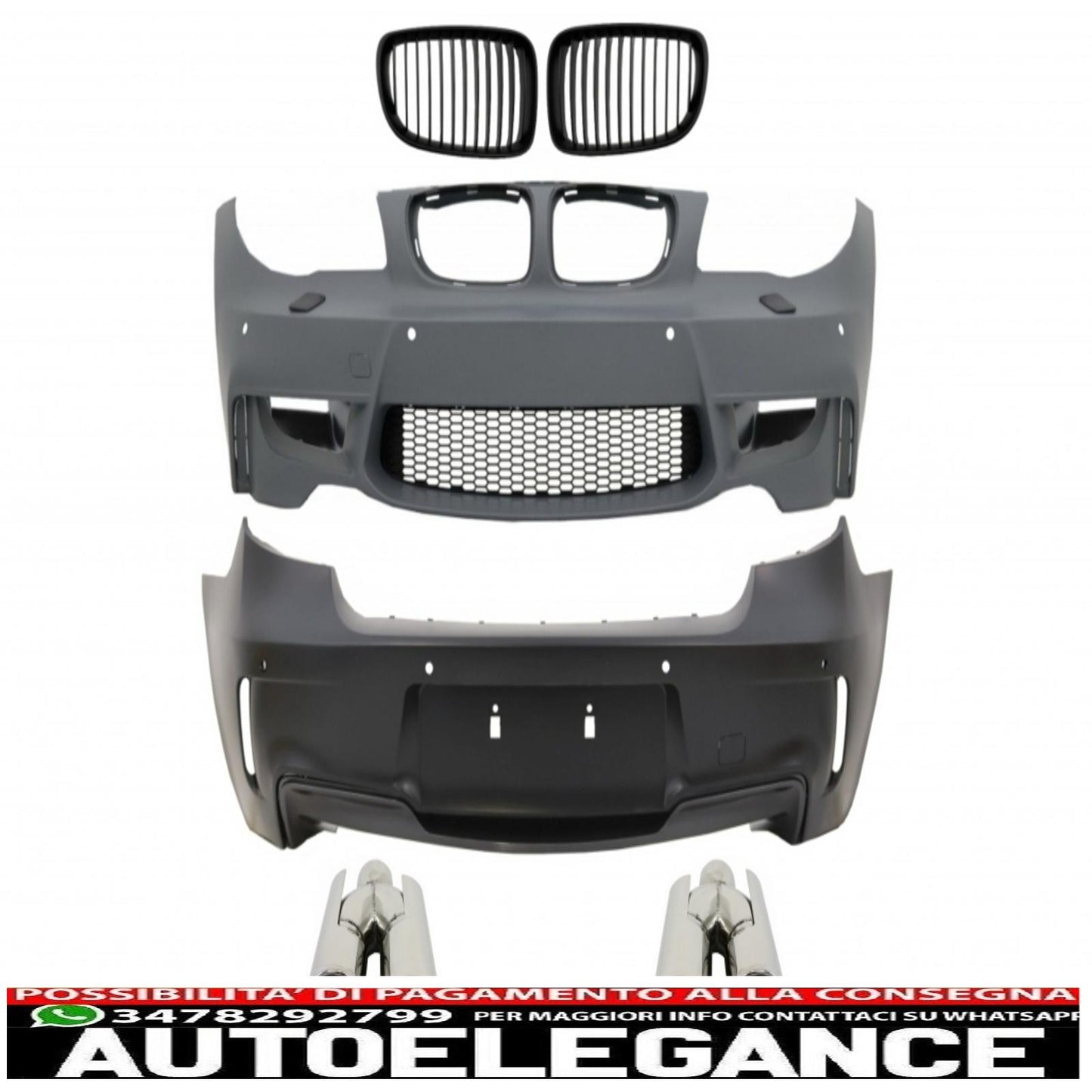body kit suitable for bmw 1 series e81 e82 e87 e88 (2004-2011) 1m design with air duct vent