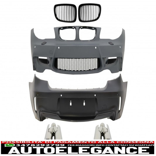 kit carrozzeria adatto per bmw serie 1 e81 e82 e87 e88 (2004-2011) design da 1 m con sfiato del condotto dell'aria