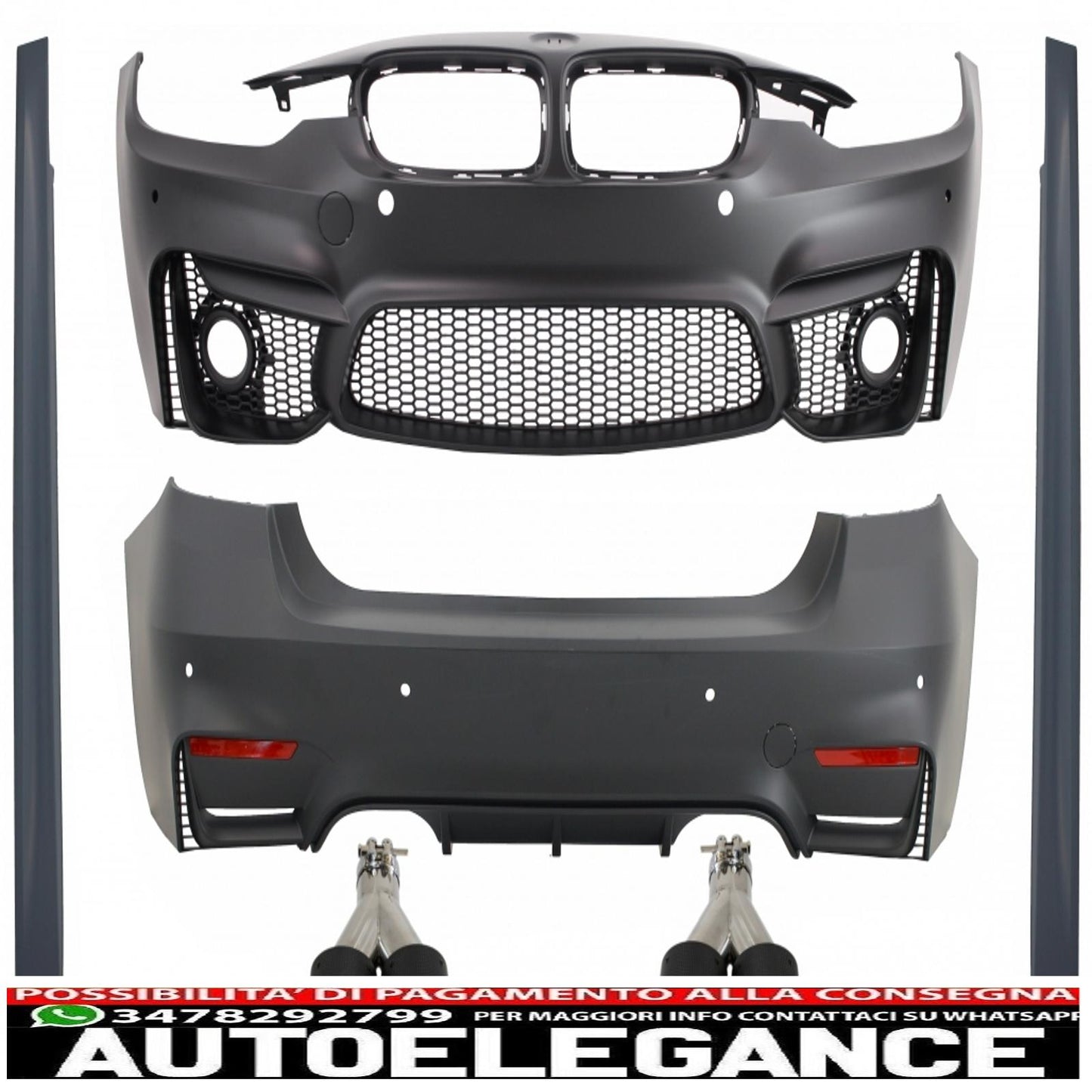 body kit suitable for bmw 3 series f30 (2011-2019) with carbon fiber exhaust tips evo ii m3 cs design