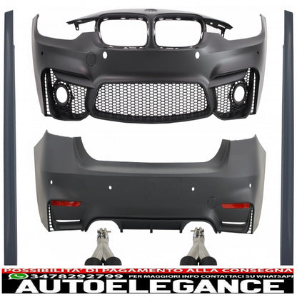 body kit suitable for bmw 3 series f30 (2011-2019) with carbon fiber exhaust tips evo ii m3 cs design