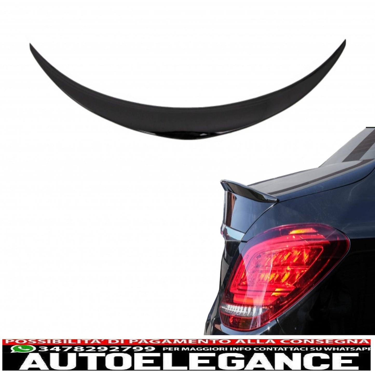 trunk spoiler suitable for mercedes c-class w205 (2014-2020) glossy black