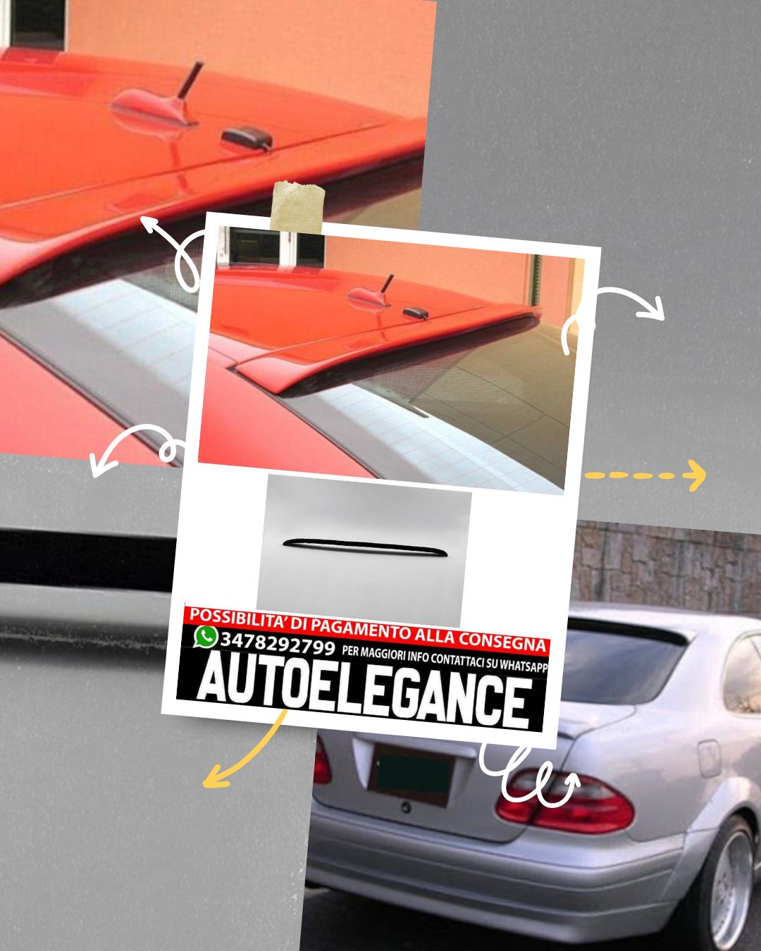 REAR WINDOW SPOILER for Mercedes CLK W208 1997-2003
