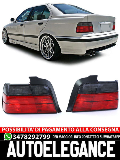 Fanali posteriori Rosso Nero Coppia compatibile per BMW Serie 3 E36 Berlina 90-99